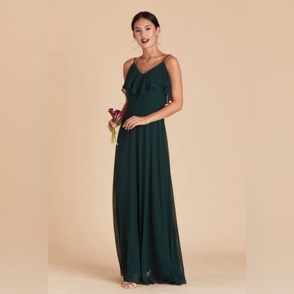 Birdy Grey Jane Convertible Chiffon Emerald Bridesmaid Maxi Dress NWT - Picture 3 of 3